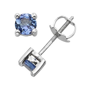 yz Aufbh fB[X sAXECO ANZT[ The Regal Collection Tanzanite 14k White Gold Stud Earrings Purple