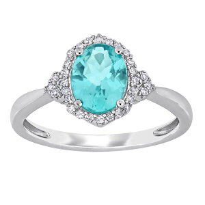 Xe O[X fB[X ANZT[ O Stella Grace 10k White Gold 1/8 Carat.W. Diamond & Apatite Ring 10k Whgold zCg