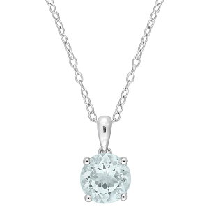 yz Xe O[X fB[X lbNXE`[J[Ey_ggbv ANZT[ Stella Grace Sterling Silver & Gemstone Round Stud Pendant Necklace Aquamarine