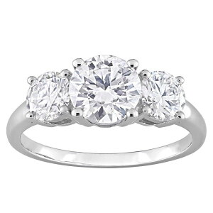 Xe O[X fB[X ANZT[ O Stella Grace Sterling Silver Lab-Created Moissanite Three-Stonengagement Ring Sterling Xg[