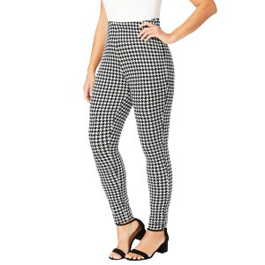 �W�F�V�J�����h�� ���f�B�[�X �{�g���X �J�W���A���p���c �v���X�T�C�Y �R�b�g�� Jessica London Women's Plusizeveryday Stretch Cotton Legging Black Mini Houndstooth �u���b�N
