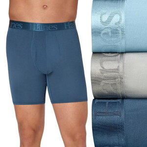 �w�C���Y �����Y �A���_�[�E�F�A �{�N�T�[�p���c Men's Hanes Originals Ultimate SuperSoft Boxer Brief Underwear 3-Pack Blue �u���[