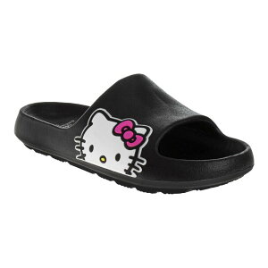 AjLN^[ fB[X V[Y T_ Licensed Character Hello Kitty Girls' Slip-On Waterproof Slide Sandals Black ubN