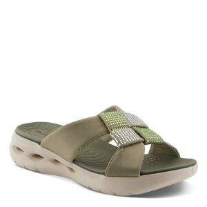 yz tNTX fB[X T_ V[Y Flexus by Spring Step Women's Geovani Slide Sandals Olive Green
