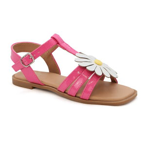 ���L ���f�B�[�X �V���[�Y �T���_�� Yoki Pamela Flat Flower Strappy Girls' Upper Sandals Hot Pink �s���N