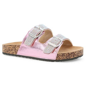 ���L ���f�B�[�X �V���[�Y �T���_�� �g�[�� Yoki Gienna Rhinestone Strap Metallic Girls' Cork Bottom Sandals Pink �s���N