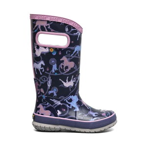 yz {OX fB[X u[cECu[c V[Y Bogs Kids' Waterproof Rainboots Purple Horses