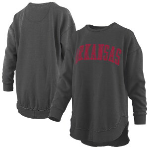 �v���X�{�b�N�X ���f�B�[�X �g�b�v�X T�V���c ���B���e�[�W �X�E�F�b�g �t���[�X Women's Pressbox Black Arkansas Razorbacks Melange Poncho Vintage Fleece Long Sleeve Pullover Sweatshirt Ark Black �u���b�N