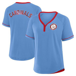 �t�@�i�e�B�N�X ���f�B�[�X �g�b�v�X T�V���c V�l�b�N Women's Fanatics Light Blue St. Louis Cardinals Cooperstown Collection League Diva V-Neck T-Shirt Crd Light �u���[