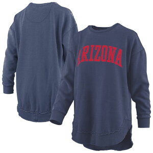 �v���X�{�b�N�X ���f�B�[�X �g�b�v�X T�V���c ���B���e�[�W �X�E�F�b�g �t���[�X Women's Pressbox Navy Arizona Wildcats Melange Poncho Vintage Fleece Long Sleeve Pullover Sweatshirt Arz Navy �l�C�r�[