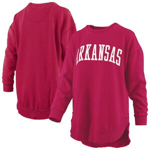 �v���X�{�b�N�X ���f�B�[�X �g�b�v�X T�V���c ���B���e�[�W �X�E�F�b�g �t���[�X Women's Pressbox Cardinal Arkansas Razorbacks Melange Poncho Vintage Fleece Long Sleeve Pullover Sweatshirt Ark Red ���b�h