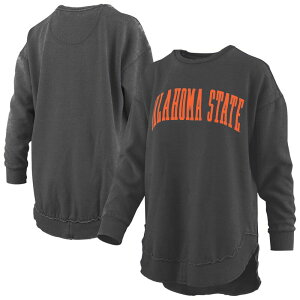 �v���X�{�b�N�X ���f�B�[�X �g�b�v�X T�V���c ���B���e�[�W �X�E�F�b�g �t���[�X Women's Pressbox Black Oklahoma State Cowboys Melange Poncho Vintage Fleece Long Sleeve Pullover Sweatshirt Oks Black �u���b�N