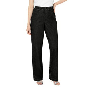 ���A�}���Y ���f�B�[�X �{�g���X �f�j���p���c �v���X�T�C�Y Roaman's Women's Plusize Wide-Leg Pull-On Stretch JeanDenim 24/7 Black Denim �u���b�N