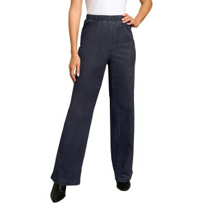 ���A�}���Y ���f�B�[�X �{�g���X �f�j���p���c �v���X�T�C�Y Roaman's Women's Plusize Wide-Leg Pull-On Stretch JeanDenim 24/7 Indigo Wash �C���f�B�S