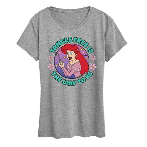 �f�B�Y�j�[ ���f�B�[�X �g�b�v�X T�V���c �O���t�B�b�N Disney's The Little Mermaid Ariel Women's Tangle Free Graphic Tee Heather Gray �O���[