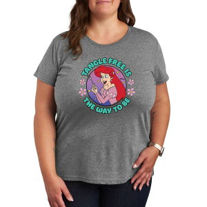 �A�j���L�����N�^�[ ���f�B�[�X �g�b�v�X T�V���c �v���X�T�C�Y �O���t�B�b�N Licensed Character Disney's The Little Mermaid Ariel Plusize Tangle Free Graphic Tee Heather Gray �O���[