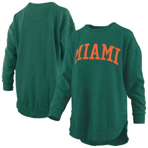�v���X�{�b�N�X ���f�B�[�X �g�b�v�X T�V���c ���B���e�[�W �X�E�F�b�g �t���[�X Women's Pressbox Green Miami Hurricanes Melange Poncho Vintage Fleece Long Sleeve Pullover Sweatshirt Mia Green �O���[��