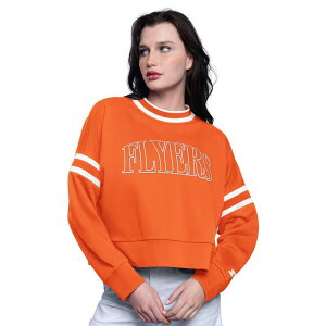 �X�^�[�^�[ ���f�B�[�X �g�b�v�X T�V���c �X�E�F�b�g �N���b�v�h Women'sStarter Orange Philadelphia Flyers Power Play Cropped Pullover Sweatshirt Fly Orange �I�����W