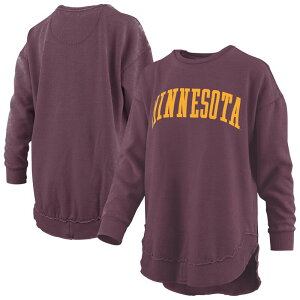 �v���X�{�b�N�X ���f�B�[�X �g�b�v�X T�V���c ���B���e�[�W �X�E�F�b�g �t���[�X Women's Pressbox Maroon Minnesota Golden Gophers Melange Poncho Vintage Fleece Long Sleeve Pullover Sweatshirt Min Red ���b�h