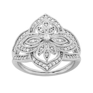 �A���u�����f�b�h ���f�B�[�X �A�N�Z�T���[ �����O Unbranded 3/8 Carat.W. Diamond Sterling Silver Flowering White �z���C�g