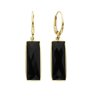 Aufbh fB[X ANZT[ sAXECO Unbranded 14k Gold Onyx Rectangle Drop Earrings Black ubN