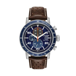 V`Y Y ANZT[ rv U[ Citizen Eco-Drive Men's Brycen Leather Chronograph Watch - CA0648-09L Brown uE