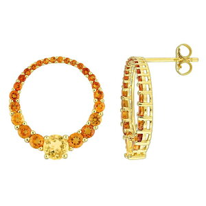 yz Xe O[X fB[X sAXECO ANZT[ Stella Grace 18k Gold Over Silver Madeira Citrine & Citrine Graduated Open Circle Earrings Gold Tone