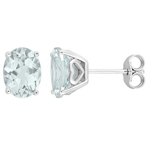 yz Xe O[X fB[X sAXECO ANZT[ Stella Grace Sterling Silver & Gemstone Oval Stud Earrings Aquamarine