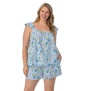 �h���C�p�[�W�F�[���X ���f�B�[�X �A���_�[�E�F�A �i�C�g�E�F�A �v���X�T�C�Y Plusize Draper James 2-Piece Woven Pajama Tank Top & Pajama Boxerset Blue Ginghamagnolia �u���[