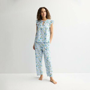 �h���C�p�[�W�F�[���X ���f�B�[�X �A���_�[�E�F�A �i�C�g�E�F�A �p���c Women's Draper James 2-Piece Woven Pajama Tank Top & Pajama Pantset Blue Ginghamagnolia �u���[