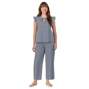 �h���C�p�[�W�F�[���X ���f�B�[�X �A���_�[�E�F�A �i�C�g�E�F�A �p���c Women's Draper James 2-Piece Woven Pajama Tank Top & Pajama Pantset Navy Wicker �l�C�r�[