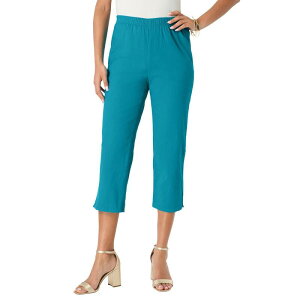 ���A�}���Y ���f�B�[�X �{�g���X �J�W���A���p���c �v���X�T�C�Y �g�[�� �L���b�v Roaman's Women's Plusize Tall Comfort Stretch Capri Jean Deep Turquoise �^�[�R�C�Y