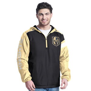 �J�[�� �o���N�X �����Y �g�b�v�X T�V���c �p�[�J�[ �W���P�b�g Men's G-III Sports by Carl Banks Black/Gold Vegas Golden Knights Lateral Half-Zip Hoodie Jacket Lvk Black �u���b�N
