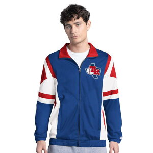 yz X^[^[ Y WPbgEu] AE^[ Men's Starter Royal/Red Texas Rangers Contender Tricot Full-Zip Track Jacket Rgr Blue