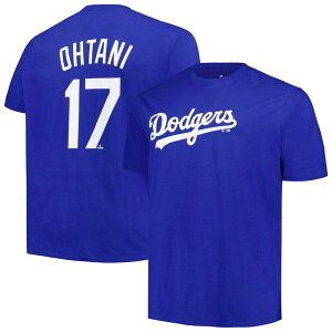 �v���t�@�C�� �����Y �g�b�v�X T�V���c �g�[�� Men's Profile Shohei Ohtani Royalos Angeles Dodgers Big & Tall Name & Number T-Shirt Lad Blue �u���[