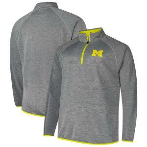 �`�����s�I�� �����Y �g�b�v�X T�V���c �g�[�� Champion Men's Fanatics Charcoal Michigan Wolverines Raglan Big &Tall Quarter-Zip Top Micharco �`���R�[��