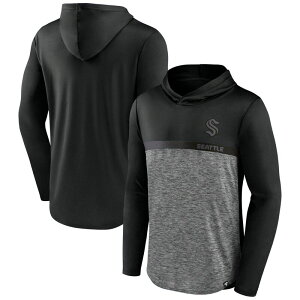 �t�@�i�e�B�N�X �����Y �g�b�v�X T�V���c �p�[�J�[ Men's Fanatics Black/Heather Charcoal Seattle Kraken Iconic Defender Pullover Hoodie Krk Black �u���b�N