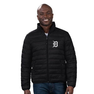 yz J[ oNX Y WPbgEu] AE^[ Men's G-III Sports by Carl Banks Black Detroit Tigers Packable Neck Pillow Full-Zip Puffer Jacket Tgr Black
