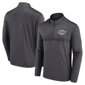 �A���u�����f�b�h �����Y �g�b�v�X T�V���c Unbranded Men's Heather Charcoalos Angeles Kings Head-to-Head Raglan Quarter-Zip Top Kgs Charco �`���R�[��