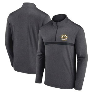�A���u�����f�b�h �����Y �g�b�v�X T�V���c Unbranded Men's Heather Charcoal Boston Bruins Head-to-Head Raglan Quarter-Zip Top Bsb Charco �`���R�[��