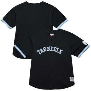 �~�b�`�F��&�l�X �����Y �g�b�v�X T�V���c �W���[�W�[ �q�[�� Men's Mitchell & Ness Black North Carolina Tar Heels On The Clock Full-Button Fashion Jersey Unc Black �u���b�N
