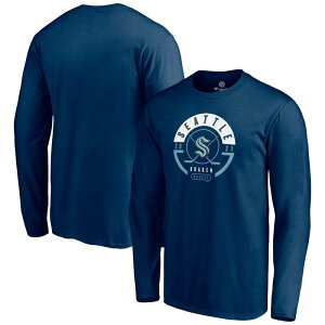 �t�@�i�e�B�N�X �����Y �g�b�v�X T�V���c Men's Fanatics Deep Sea Blue Seattle Kraken Block Party Long Sleeve T-Shirt Krk Navy �l�C�r�[