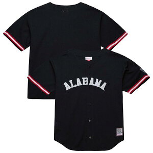�~�b�`�F��&�l�X �����Y �g�b�v�X T�V���c �W���[�W�[ Men's Mitchell & Ness Black Alabama Crimson Tide On The Clock Full-Button Fashion Jersey Ala Black �u���b�N