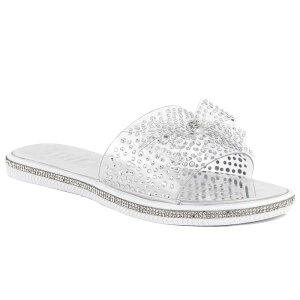�W���[�V�[�N�`���[�� ���f�B�[�X �V���[�Y �T���_�� Juicy Couture Yamara Women's Flat Sandals Clear Silver �V���o�[