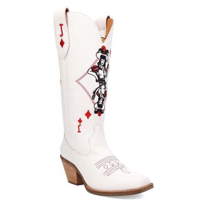 �f�B���S ���f�B�[�X �V���[�Y �u�[�c�E���C���u�[�c ���U�[ Dingo Jack Of Diamonds Women's Leather Boots White �z���C�g