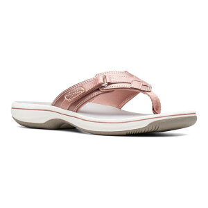 N[NX fB[X V[Y T_ Clarks Breeze Sea Cloudstepper Women's Flip Flop Sandals Rose Gold S[h