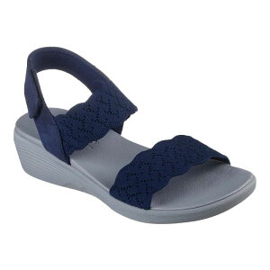 yz XPb`[Y fB[X T_ V[Y Skechers Arya On The Rise Women's Wedge Sandals Navy