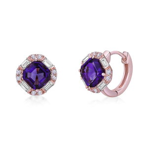 yz Gemminded fB[X sAXECO ANZT[ Gemminded 18k Rose Gold Over Silver Amethyst & Lab-Created White Sapphire Earrings Rose Tone