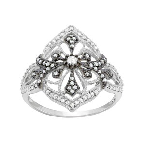 �A���u�����f�b�h ���f�B�[�X �A�N�Z�T���[ �����O Unbranded 3/8 Carat.W. Diamond Sterling Silver Flower and Cross Ring White �z���C�g