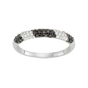 �A���u�����f�b�h ���f�B�[�X �A�N�Z�T���[ �����O Unbranded Sterling Silver 1/2 Carat.W. Black & White Diamond Ring Sterling �z���C�g
